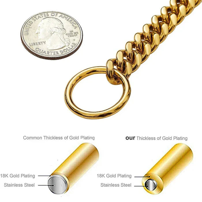 Dog Chain Collar, Black, Gold, Stainless Steel for Dogs Heavy Duty - product image 7