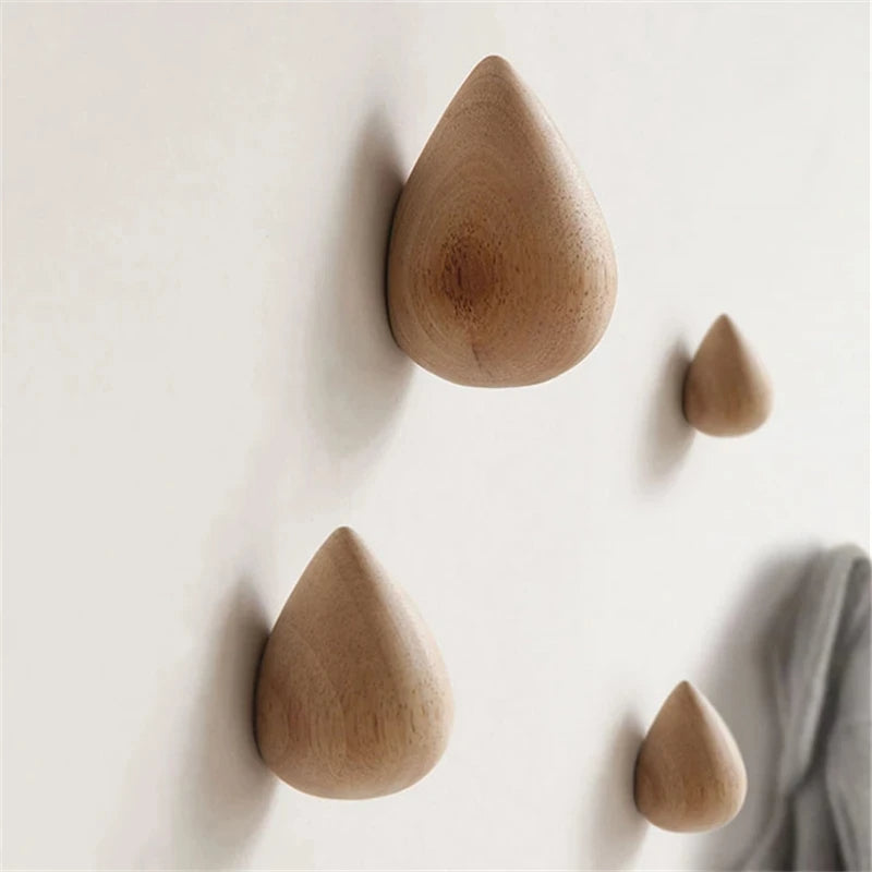 NOMOVA Beech Wood Water Drop Wall Coat Holder