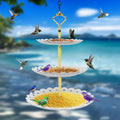 NOMOVA 3-Tier Hanging Bird Feeder & Bird Bath Combo
