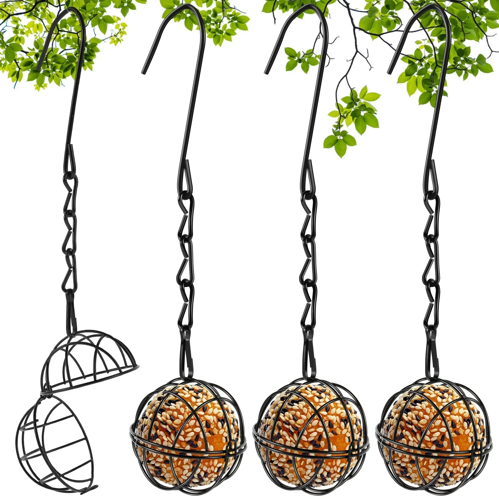 NOMOVA Metal Hanging Bird Feeder Set