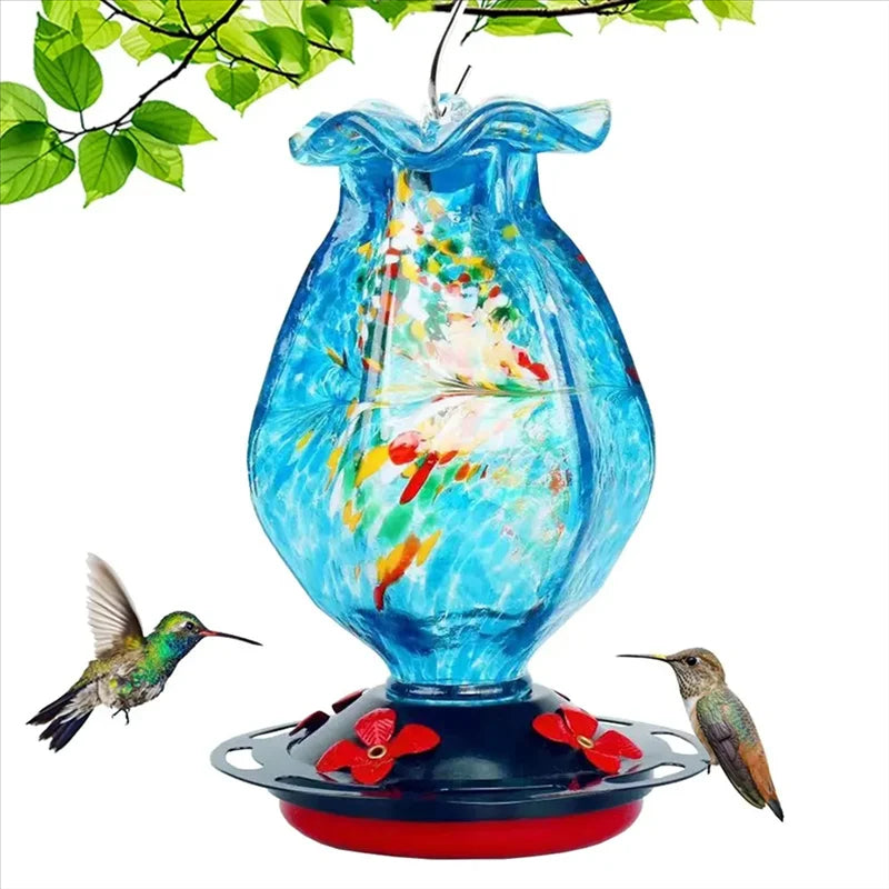 NOMOVA Hand Blown Glass Hanging Bird Feeder