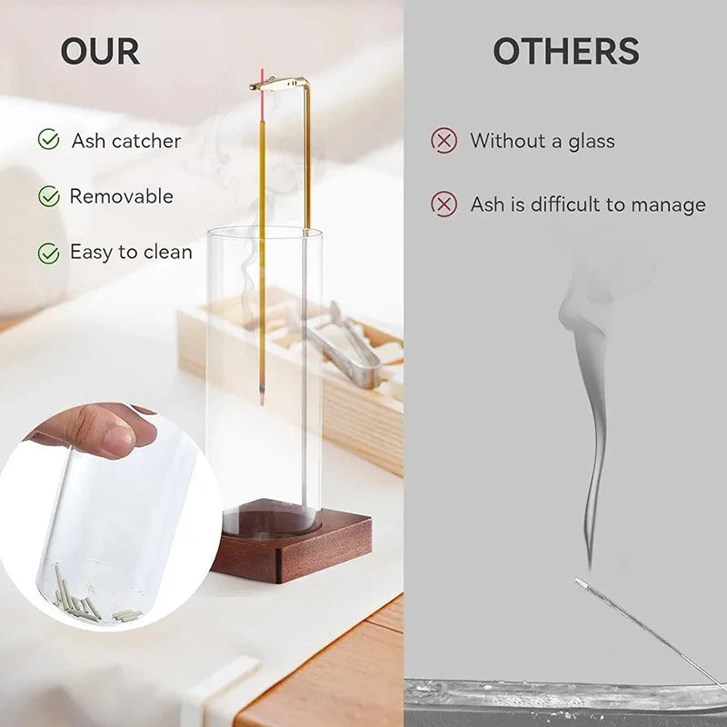 Glass Incense Holder with Removable Ash Catcher - product detail 3