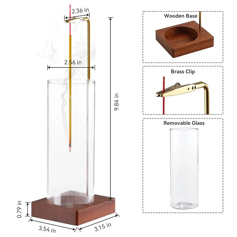 Glass Incense Holder with Removable Ash Catcher - product detail 4
