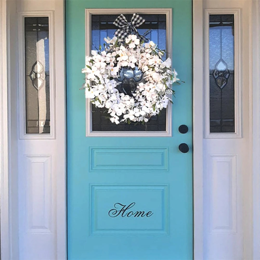 White Dogwood Flower Wreath - product detail 2