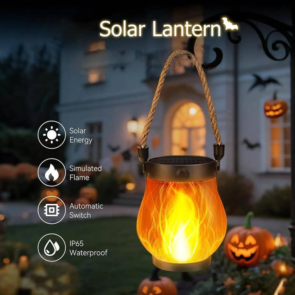Solar Outdoor Porch Flame Lanterns - product detail 2