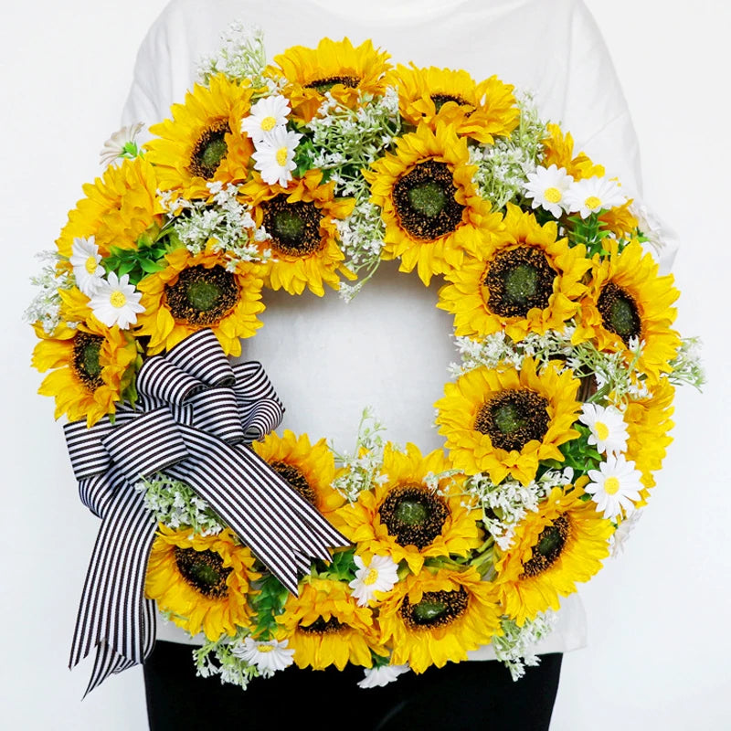 NOMOVA Sunflower and Daisy Wreath