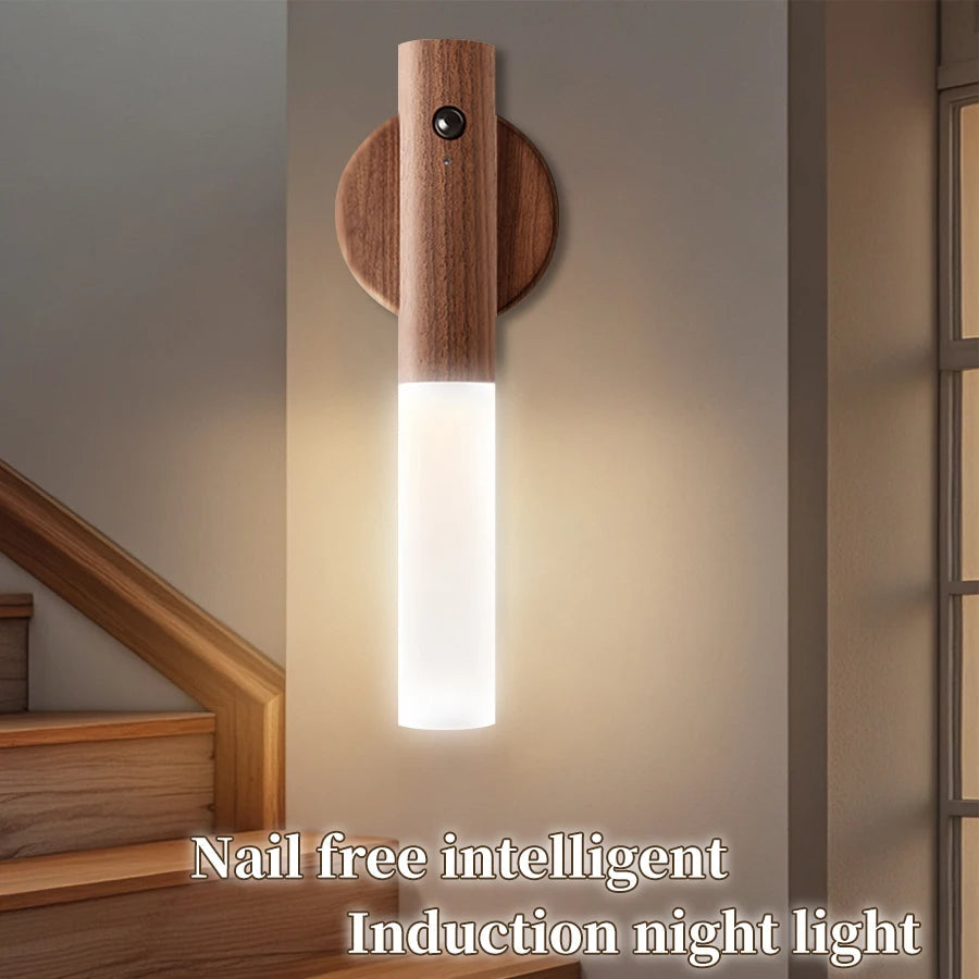 Wood Grain Motion Sensor Night Light with Magnetic Base - product image 4