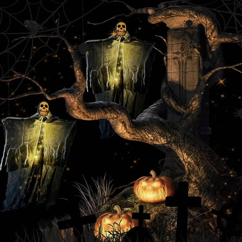 Glowing Skull Scary Outdoor Halloween Decorations- Set - product detail 5