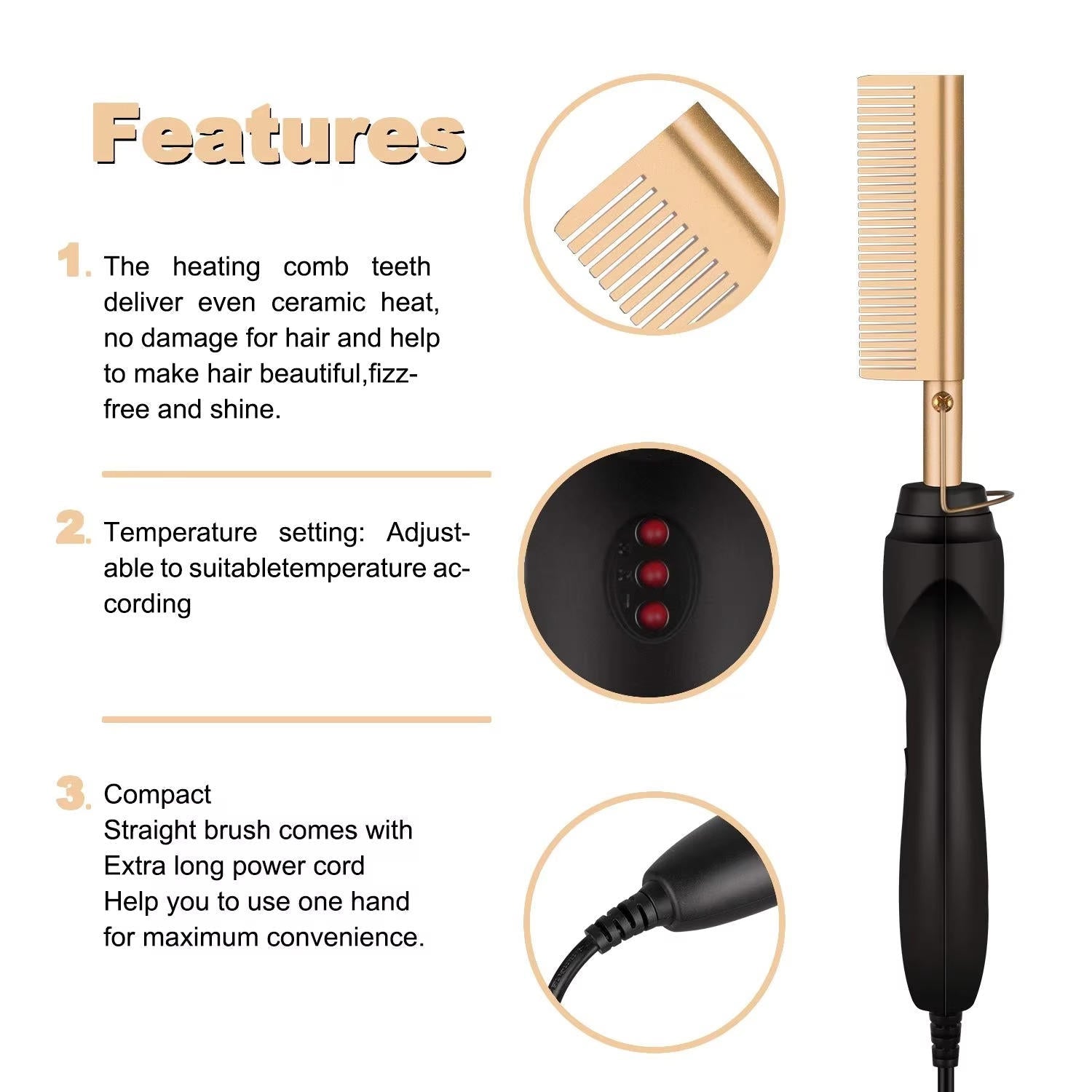 Hot Comb For Black Hair Thick And Coarse Hair - product detail 9