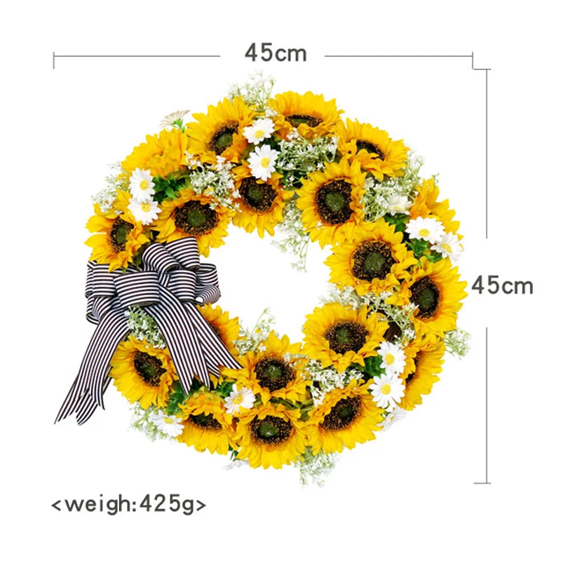 Sunflower and Daisy Wreath - product detail 3
