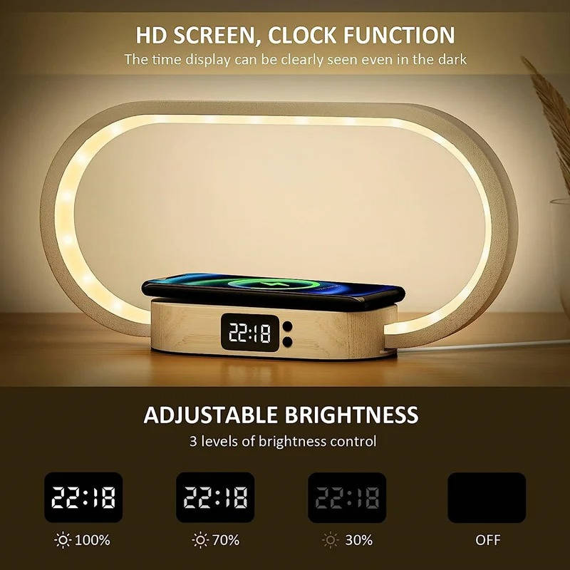 Alarm Clock with Wireless Charging and Night Light - product detail 2
