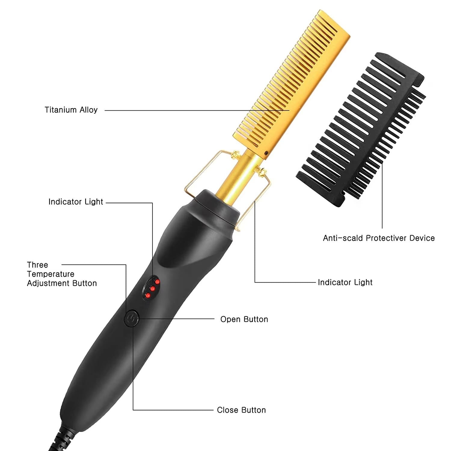 Hot Comb For Black Hair Thick And Coarse Hair - product detail 12