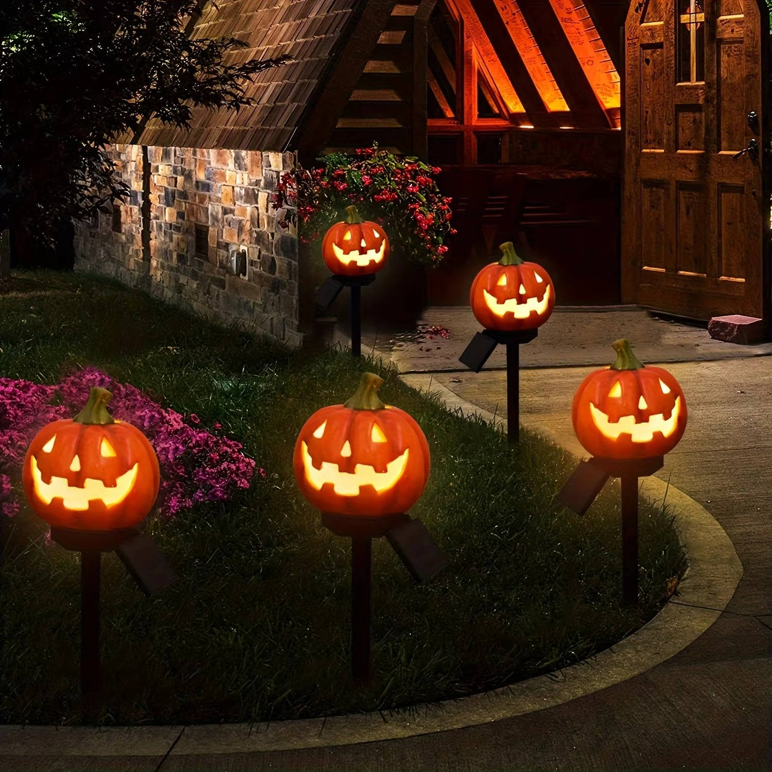 Light Up Pumpkin Decor Halloween Pathway Lights - product detail 6