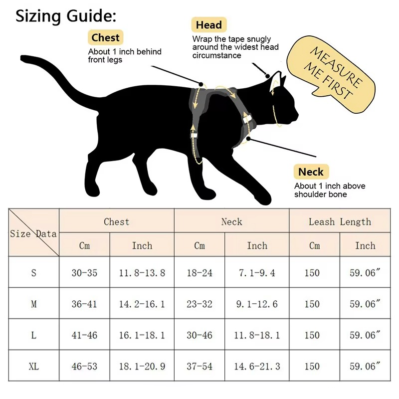Reflective Cat Harness and Leash Set - product detail 2