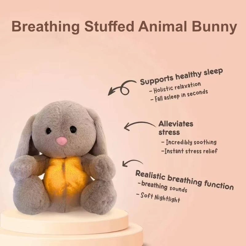 Breathing Stuffed Animal Bunny - product detail 2