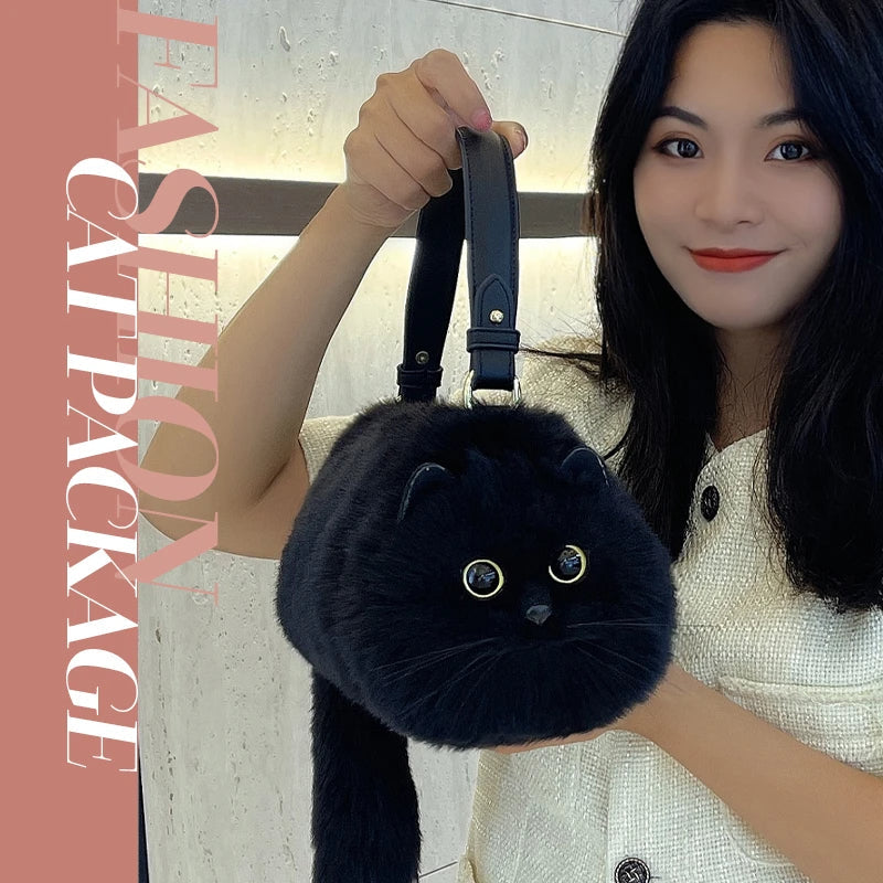 One Shoulder Plush Cat Bag - product image 2