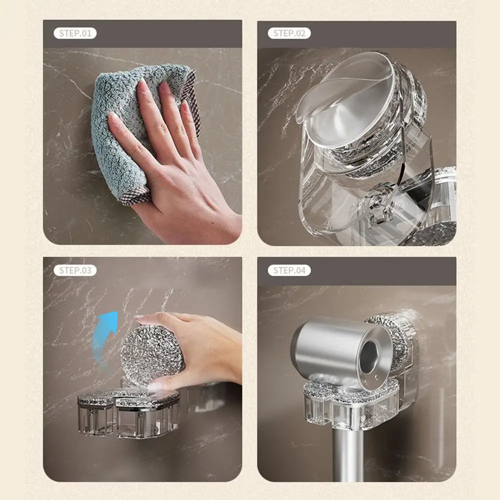 Wall-Mounted Hair Dryer Holder with Suction Cup - product detail 3