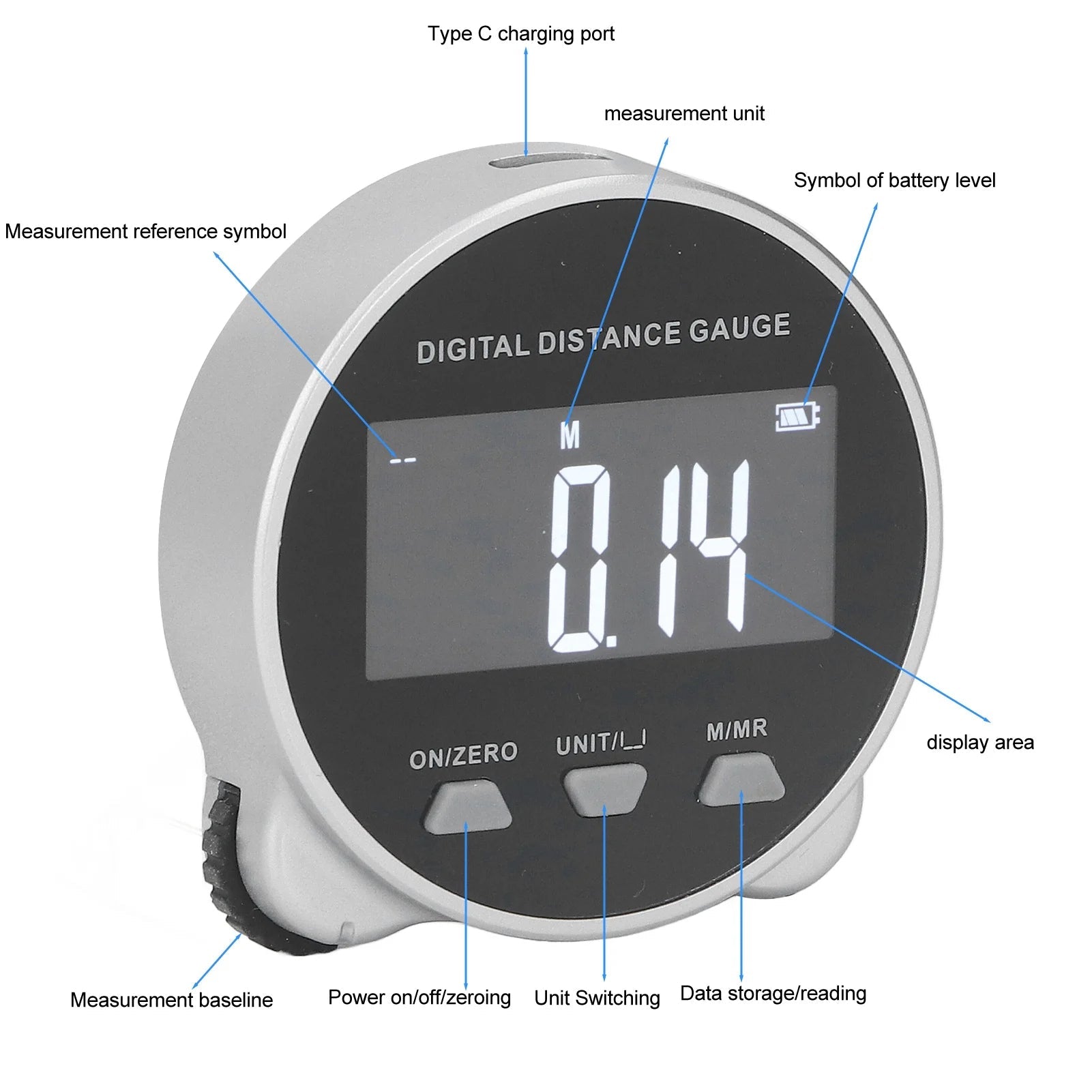 Smart Digital Tape Measure with LCD Display - product detail 3
