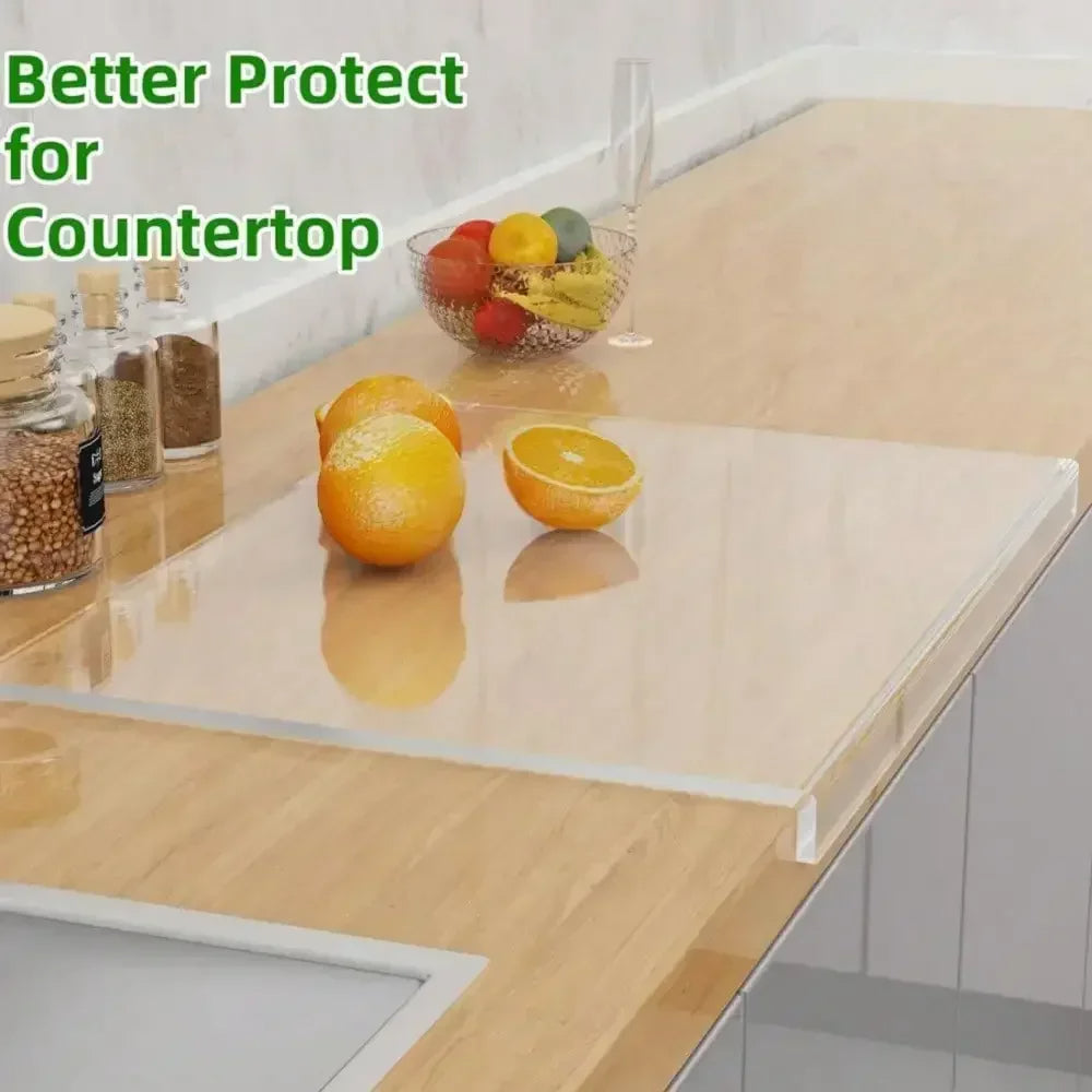 Clear Acrylic Cutting Board with Counter Lip - product image 2