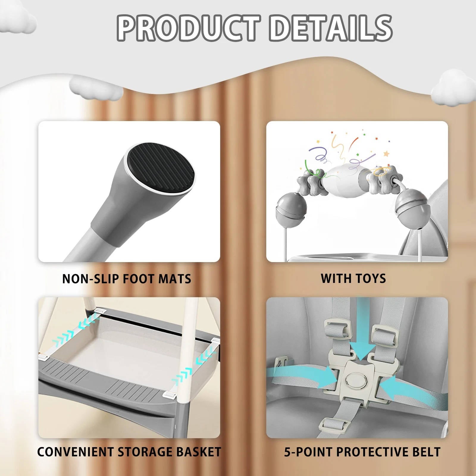 Foldable Baby High Chair - product detail 3