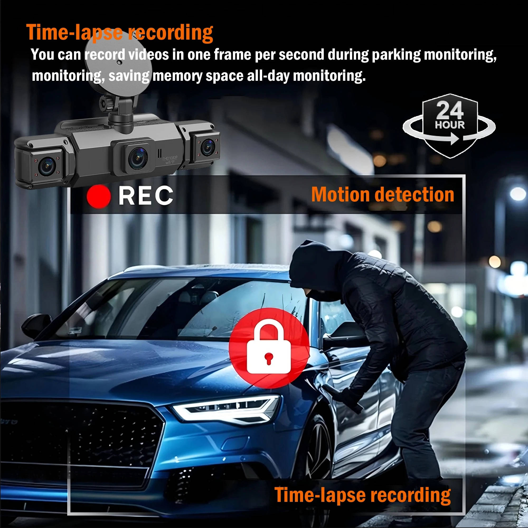 Wireless Car Dash Cam Front And Rear With Night Vision - product detail 8