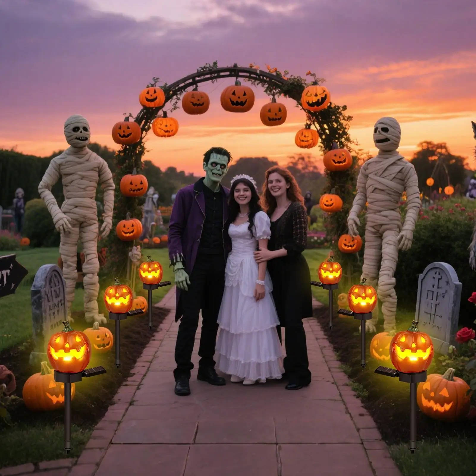 Light Up Pumpkin Decor Halloween Pathway Lights - product detail 3