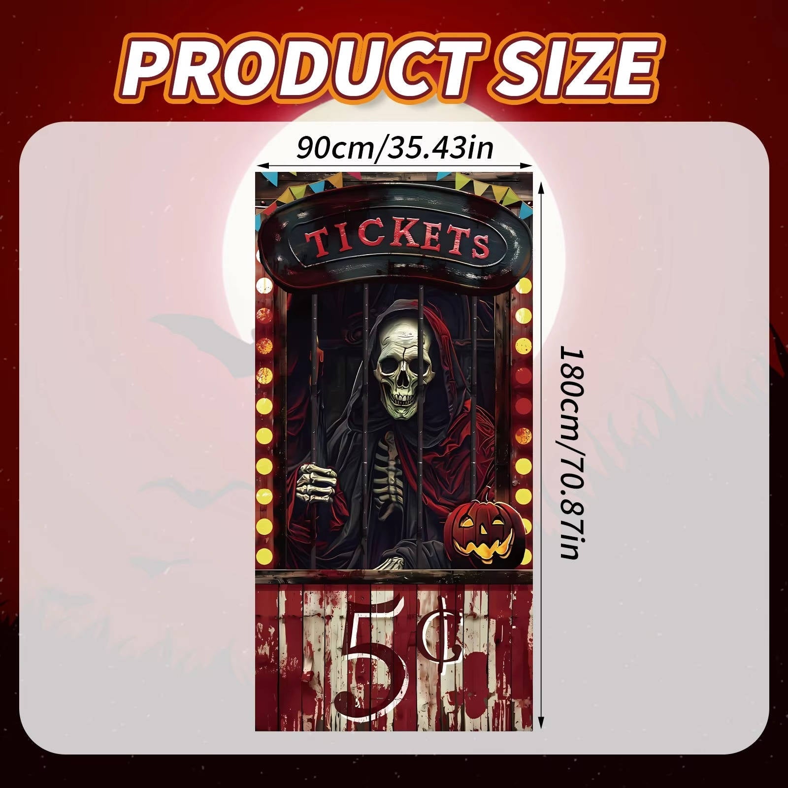 Halloween Door Cover Creepy Decoration - product detail 4