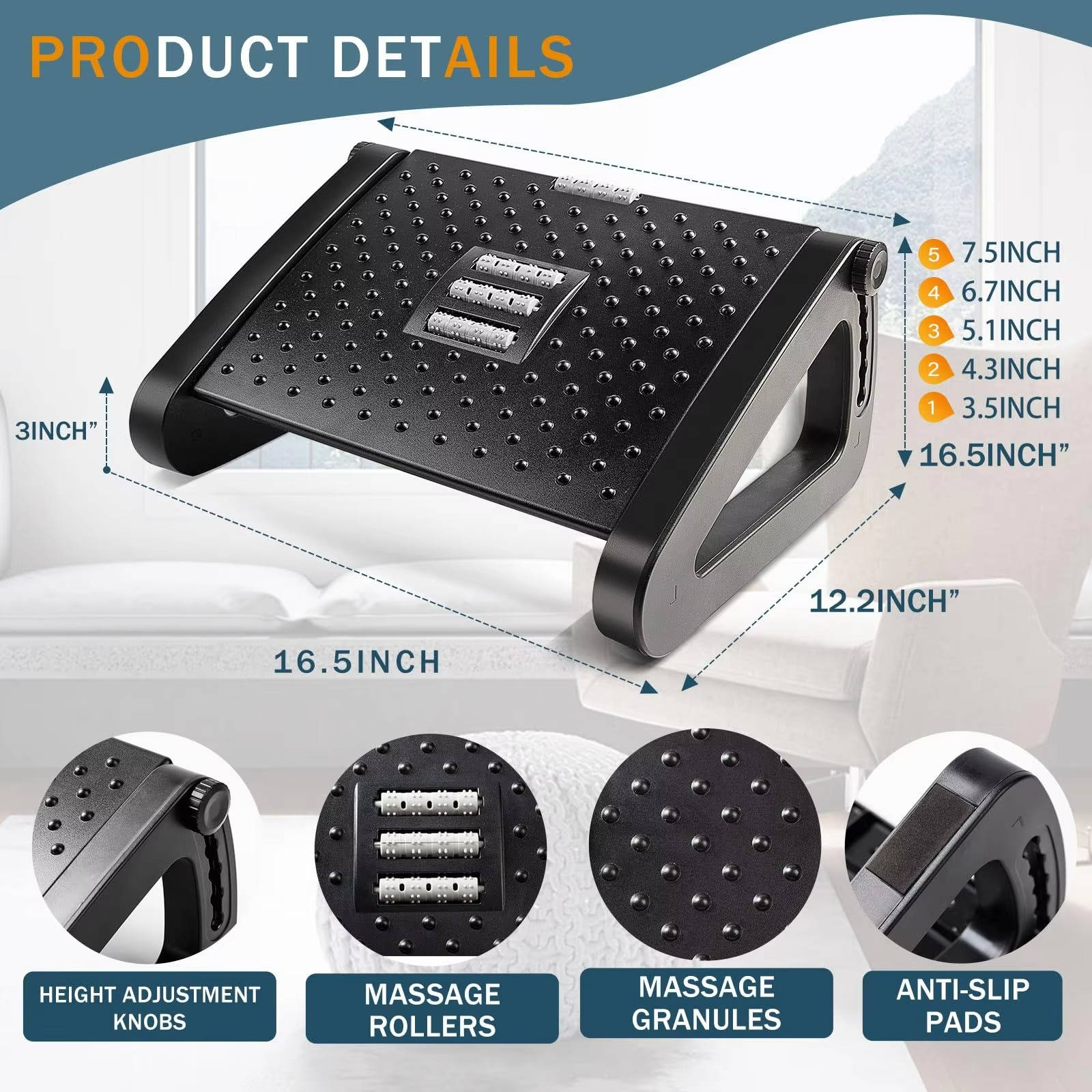 Under Desk Foot Rest - product detail 6