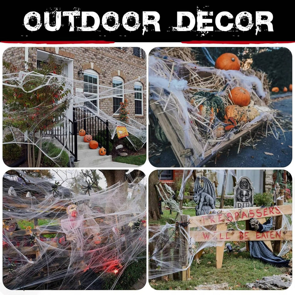 200 Sqft Spider Webs Halloween Door Decorations With Fake - product detail 8