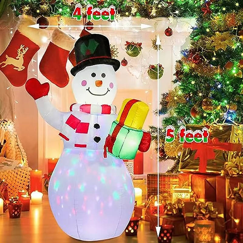 Outdoor Christmas Decorations Inflatable Snowman With LED - product detail 5
