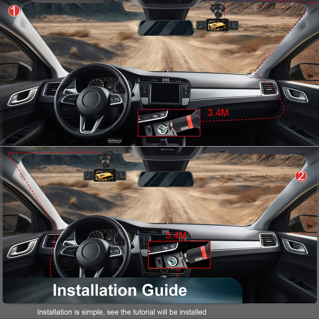 Wireless Car Dash Cam Front And Rear With Night Vision - product detail 11