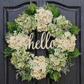 NOMOVA Green Hydrangea Wreath With Hello Sign