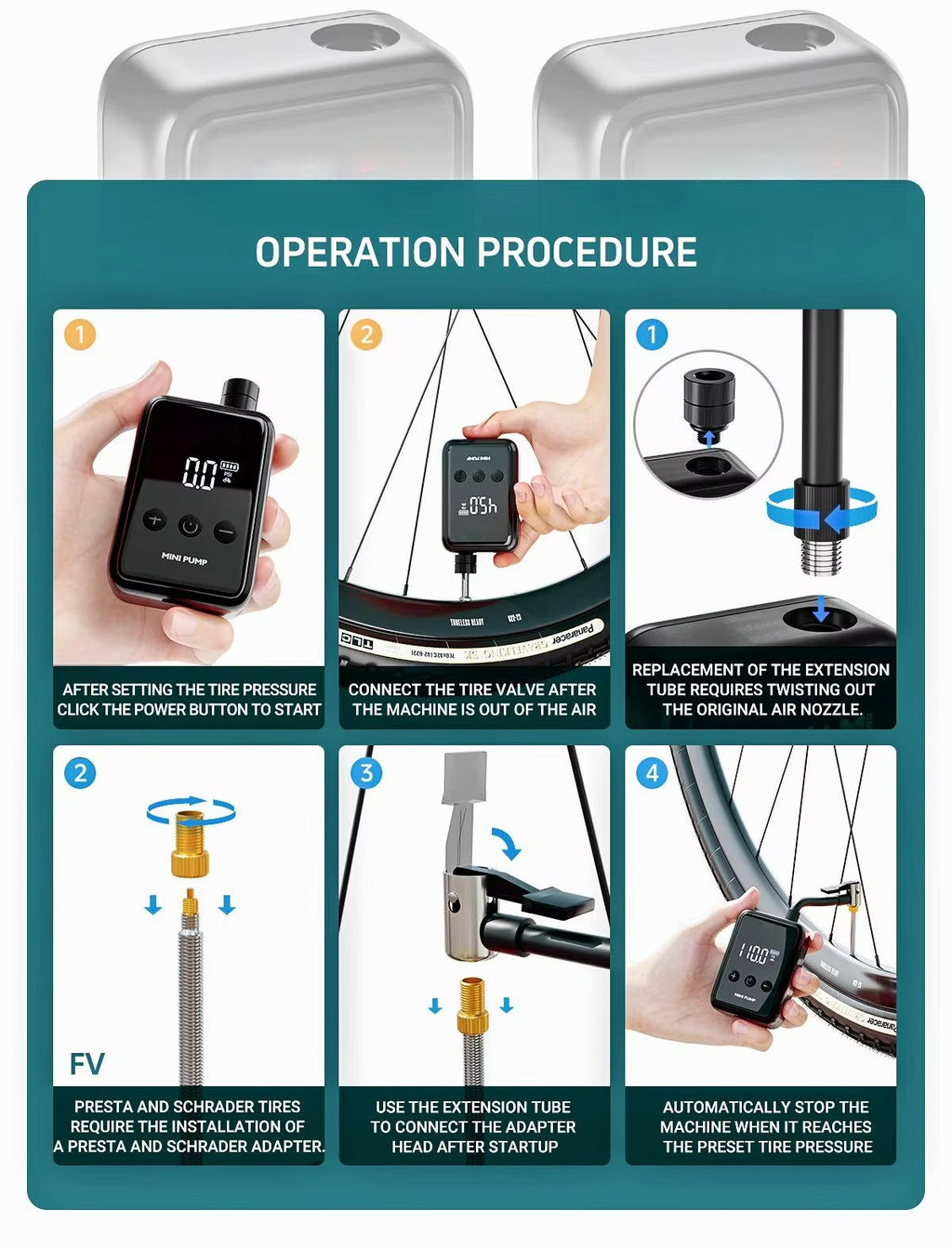 Electric Mini Bike Pump - product detail 7