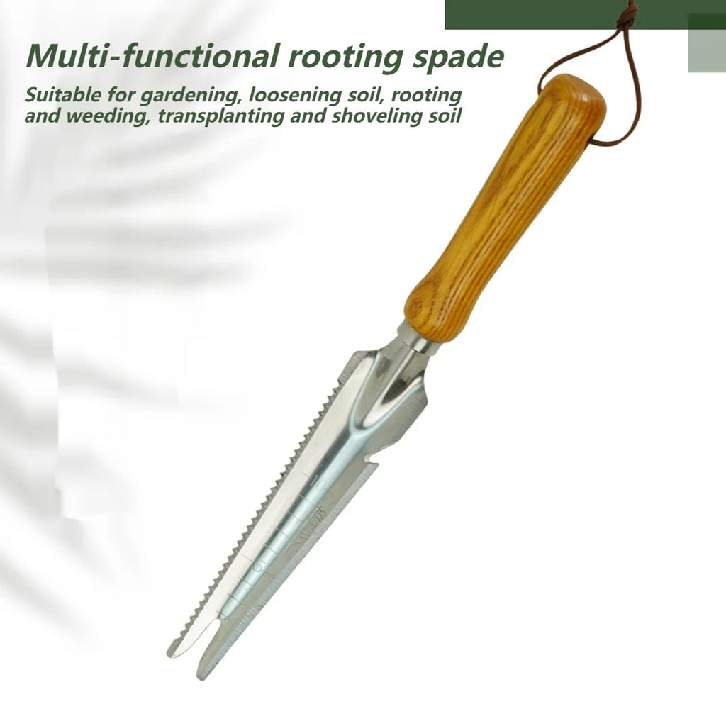5-in-1 Stainless Steel Weed Puller Tool with Beech Handle - product detail 3