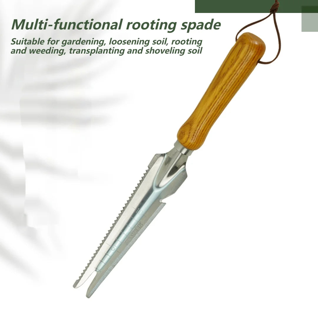 5-in-1 Stainless Steel Weed Puller Tool with Beech Handle - product detail 3