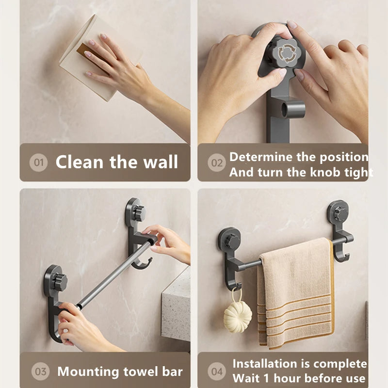 Wall-Mounted Towel Rack with Suction Cup - product detail 3