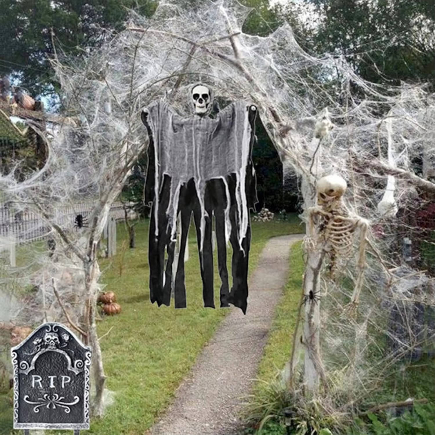 200 Sqft Spider Webs Halloween Door Decorations With Fake - product detail 7