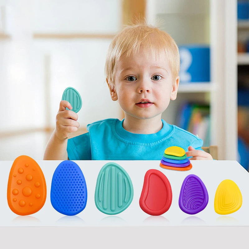 NOMOVA 6 Pack Silicone Sensory Stone Fidget Toys