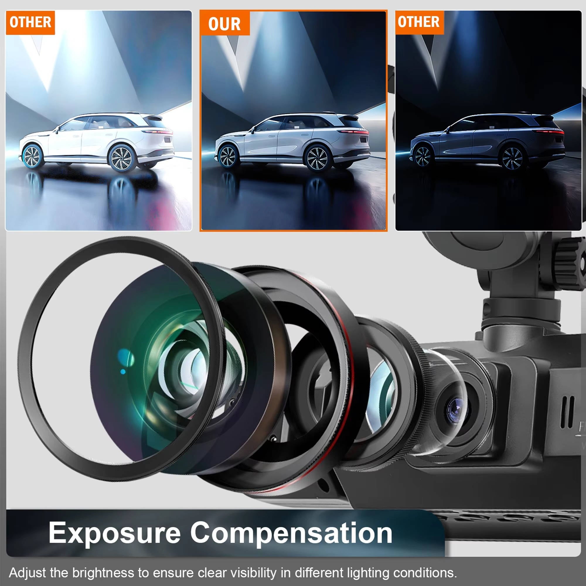 Wireless Car Dash Cam Front And Rear With Night Vision - product detail 4