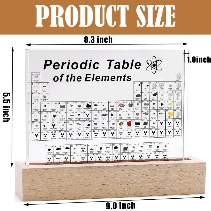 Acrylic Periodic Table with Wooden Light Base - product image 4
