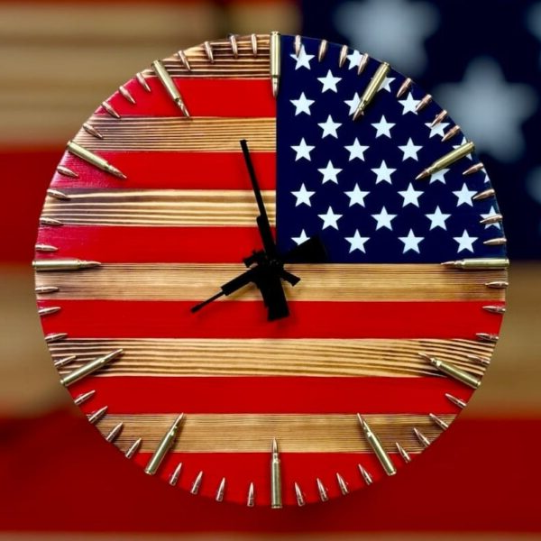 Handmade American Flag Clock | Handmade Patriotic Flag - product detail 3