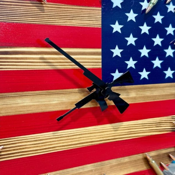 Handmade American Flag Clock | Handmade Patriotic Flag - product detail 2