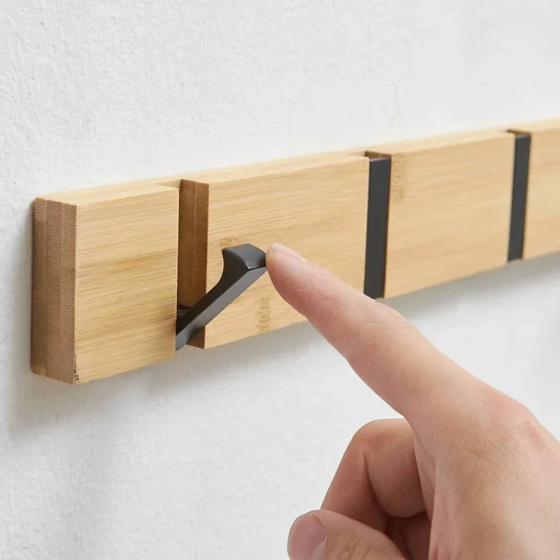 NOMOVA Wooden Wall-Mounted Coat Rack with Hidden Coat Hook