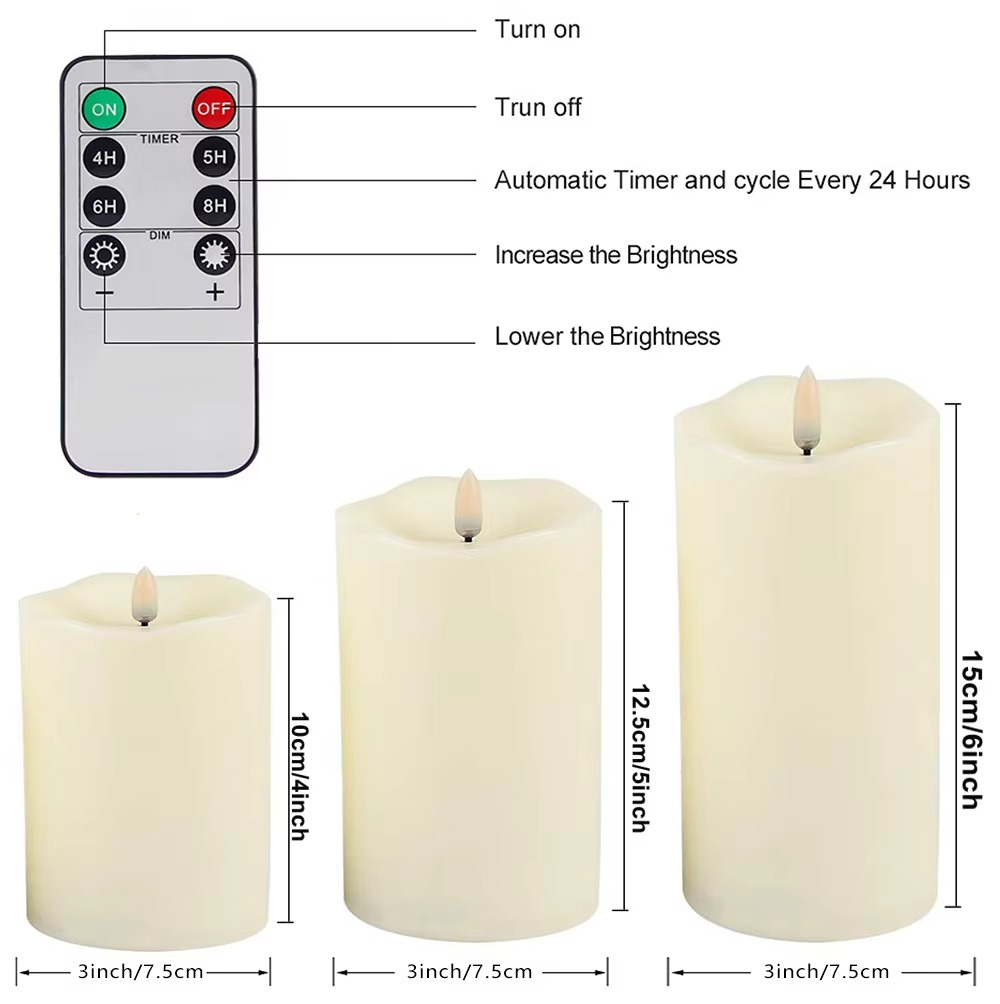 Realistic Flameless Candles With Remote - product detail 10