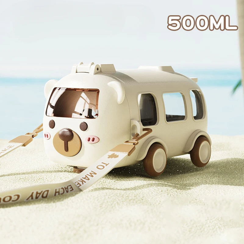 Cartoon Toy Bus Water Bottle with Straw - product detail 5