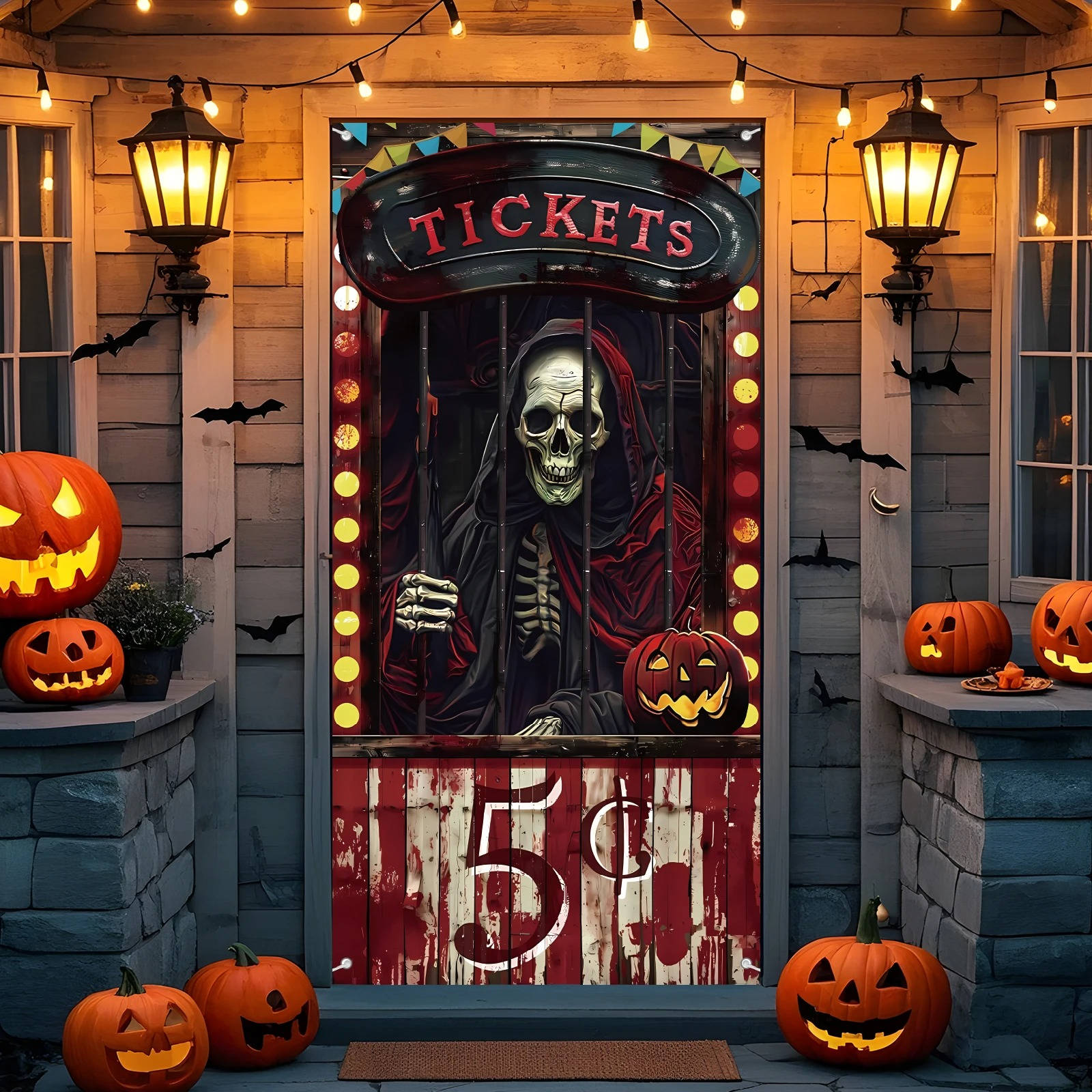NOMOVA Halloween Door Cover Creepy Decoration