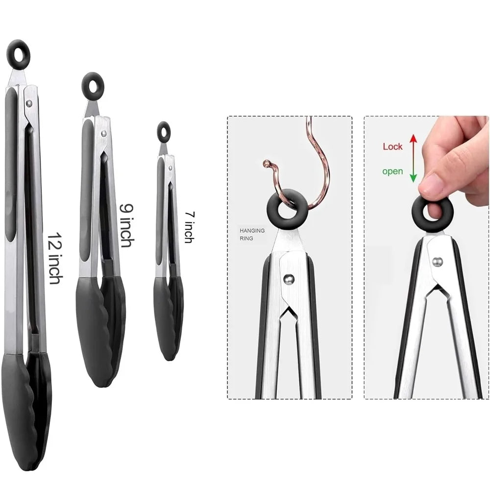 Silicone Kitchen Tongs (3-piece Set) - product image 4