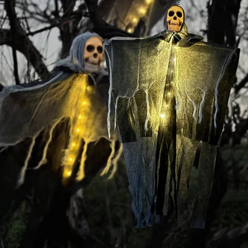 NOMOVA Glowing Skull Scary Outdoor Halloween Decorations- Set of Two