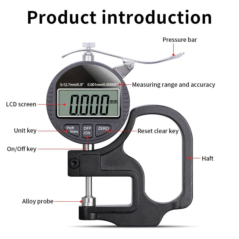 Thickness Gauge Measure Thickness Of Paper Cloth Metal - product detail 7