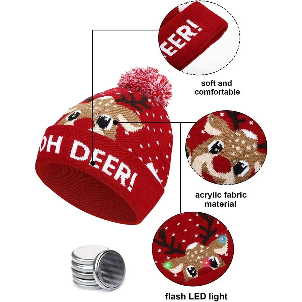 Light Up Christmas Hat - product detail 4